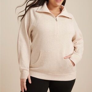Maurices Women's Beige Half-Zip Sweatshirt